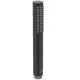 Schwarzes Duschsystem von Ideal Standard mit langem, rundem Griff und integrierten Massagedüsen. Geeignet für die Wandmontage.